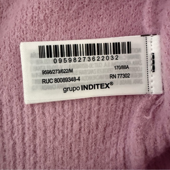 Zara Pink Knit Cardigan Jewel Pearl Buttons Size M - Picture 8 of 9